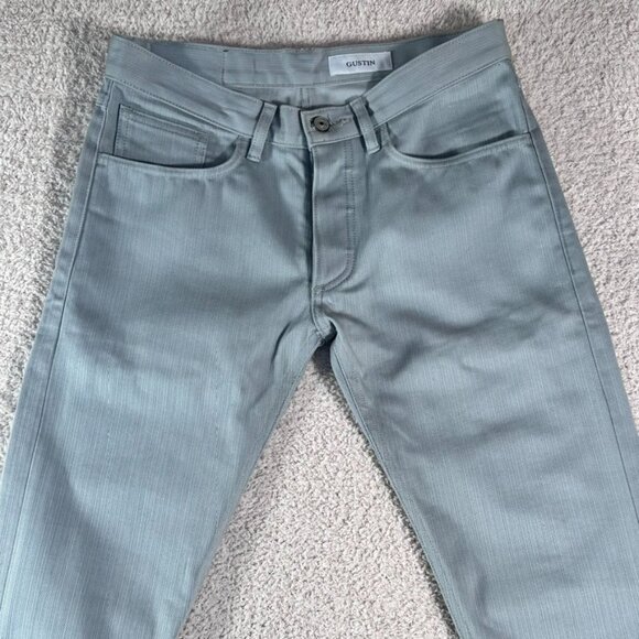Gustin Skinny Fit Jeans Monster Bedford Corduroy 5 Pocket Pants Blue Grey 30x34 - Picture 4 of 15